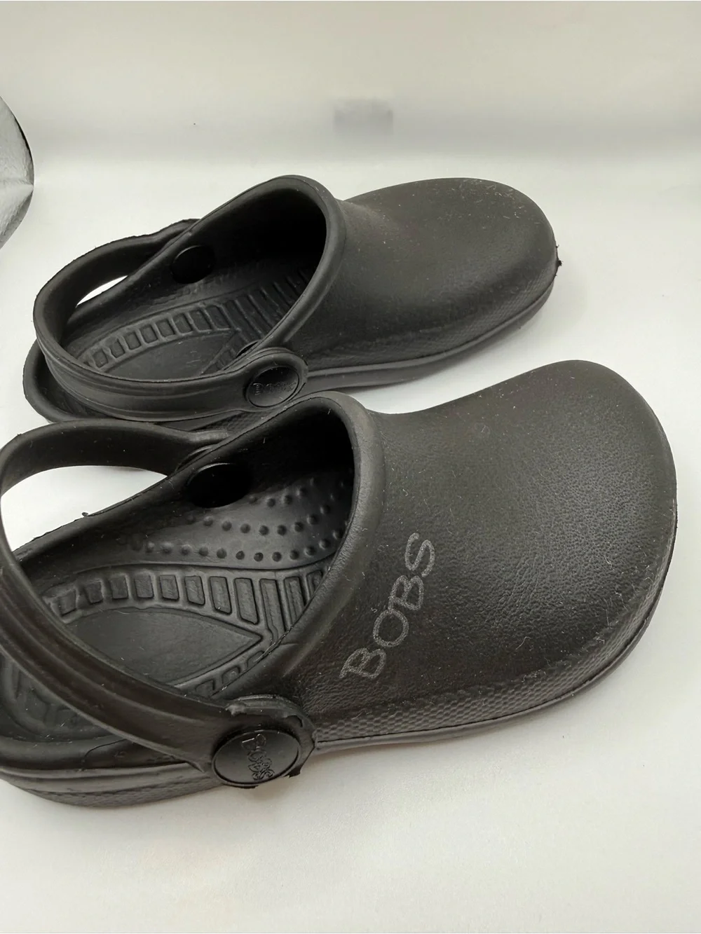 BOBS from Skechers Black Kids Slip-On Clogs with Heel Strap